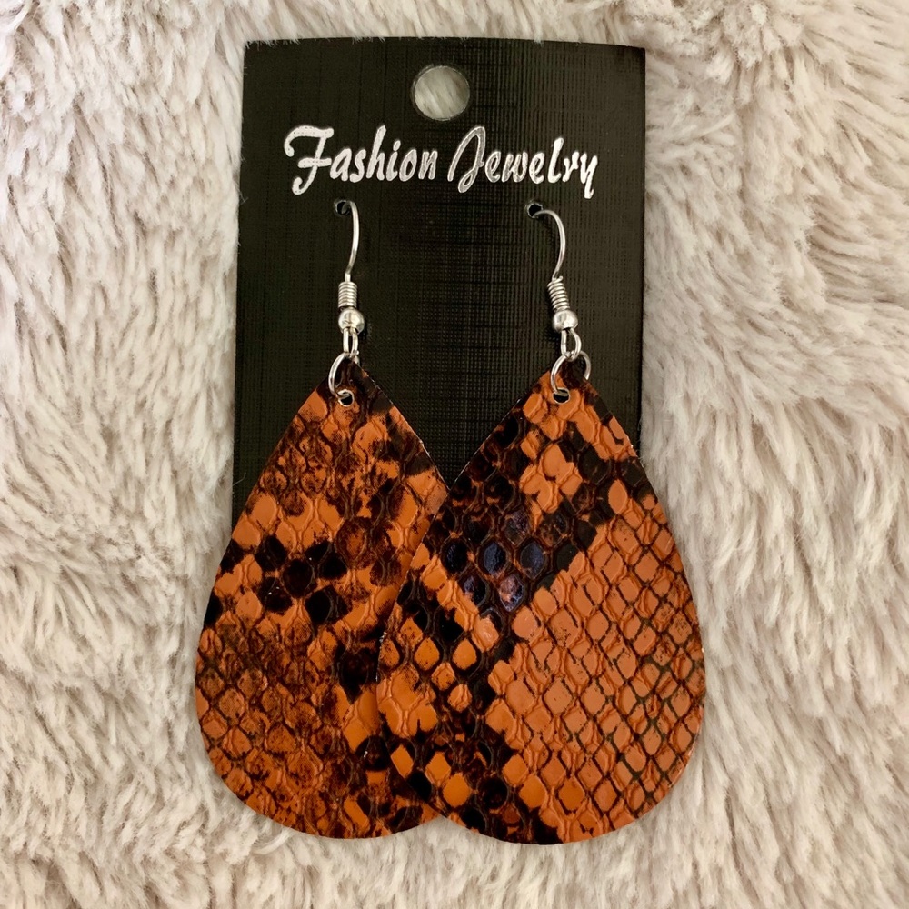 Animal Print Leather Earrings